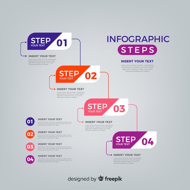 Free Vector steps infographic