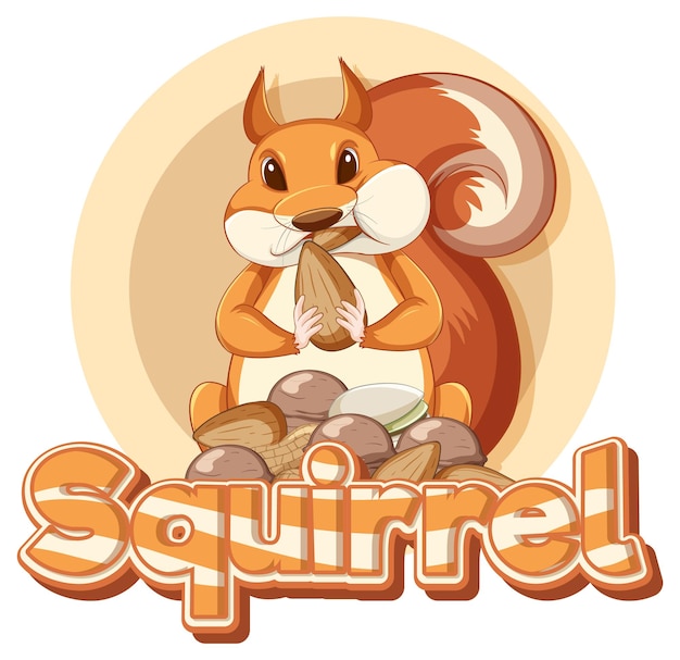 Free Vector sticker design with squirrel