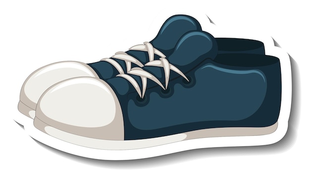 A sticker template with blue sneakers isolated