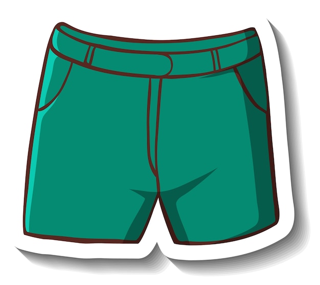 Free Vector a sticker template with a casual shorts isolated