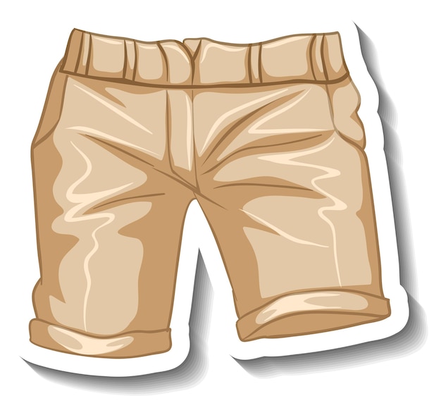 Free Vector a sticker template with a casual shorts isolated