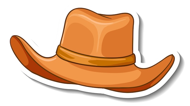 A sticker template with a cowboy hat isolated