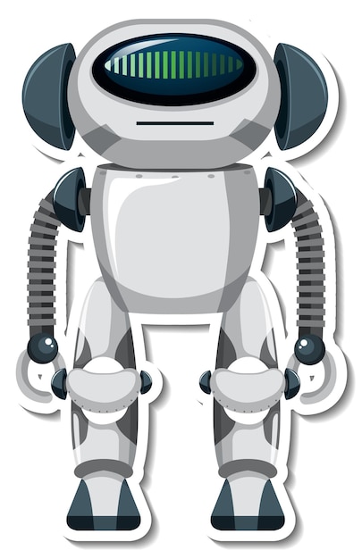 Free Vector sticker template with robot in cartoon style