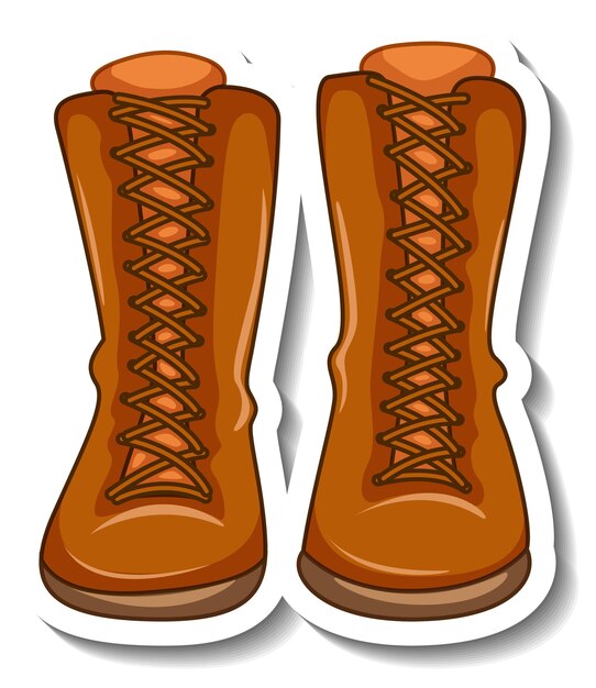 A sticker template with women's boots isolated