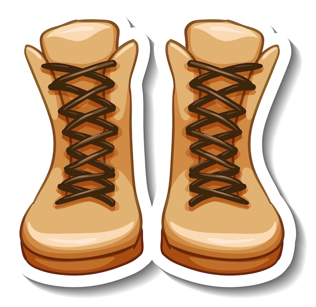 Free Vector a sticker template with women's boots isolated