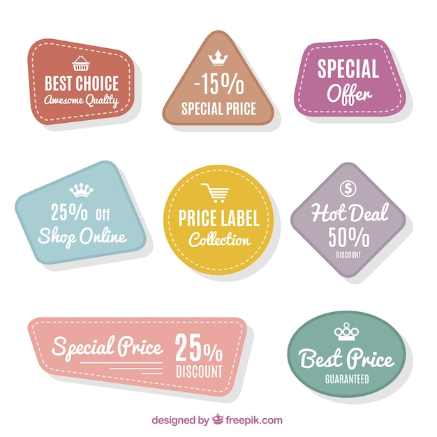 Free Vector stickers collection of special prices