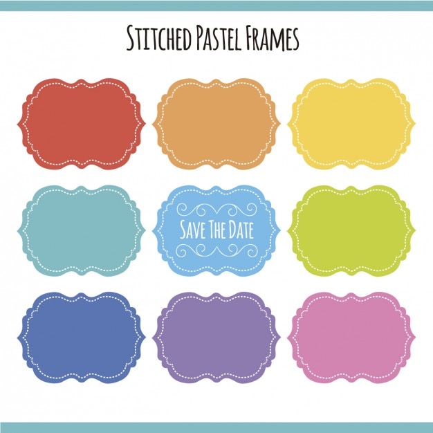 Stitched pastel frames