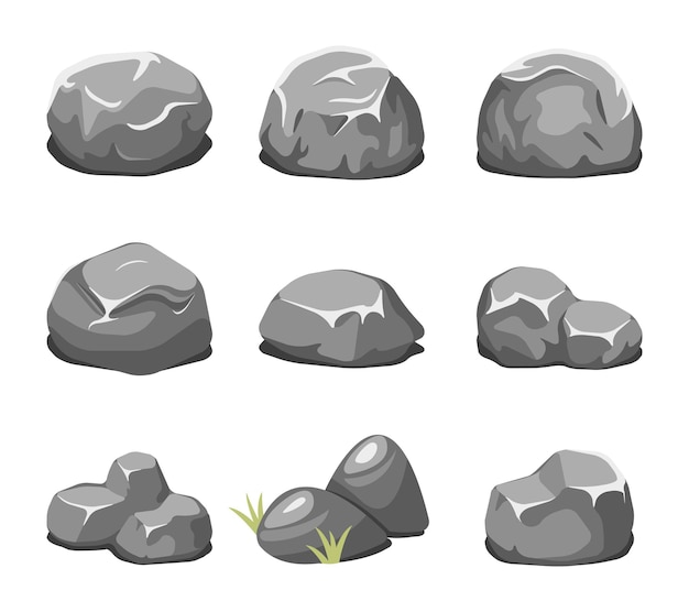 Free Vector stones and rocks cartoon 