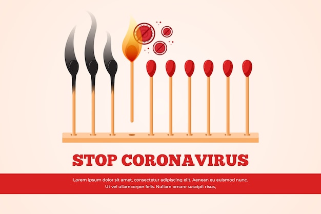 Free Vector stop coronavirus matches concept