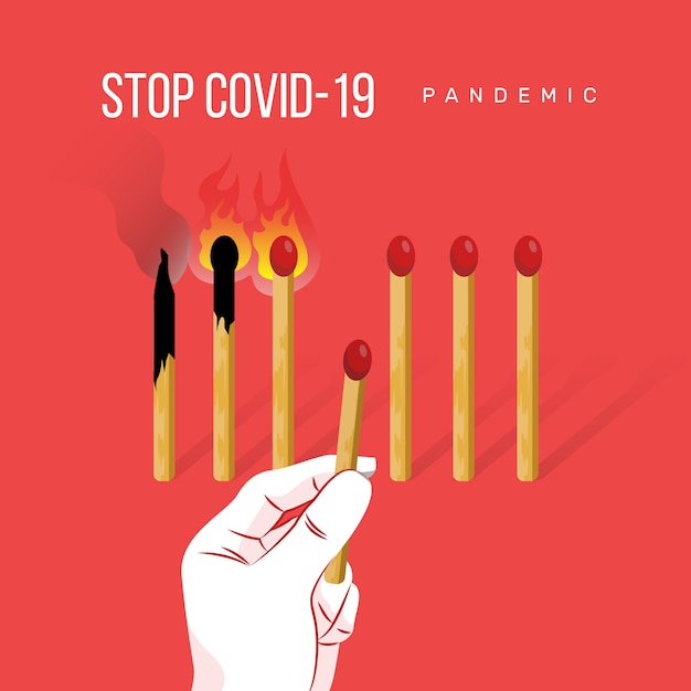 Free Vector stop coronavirus matches concept