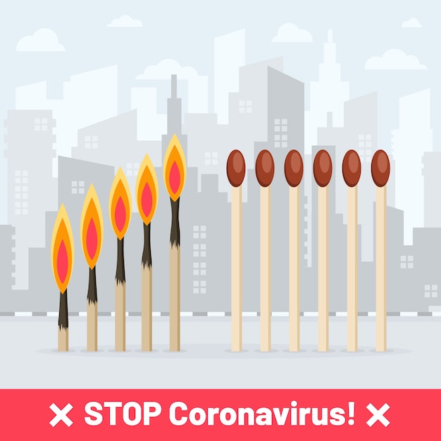 Free Vector stop coronavirus matches