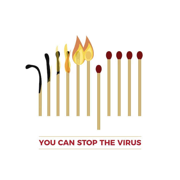 Free Vector stop coronavirus with matches concept