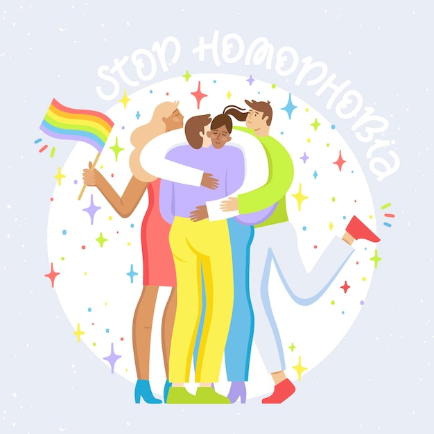 Free Vector stop homophobia concept