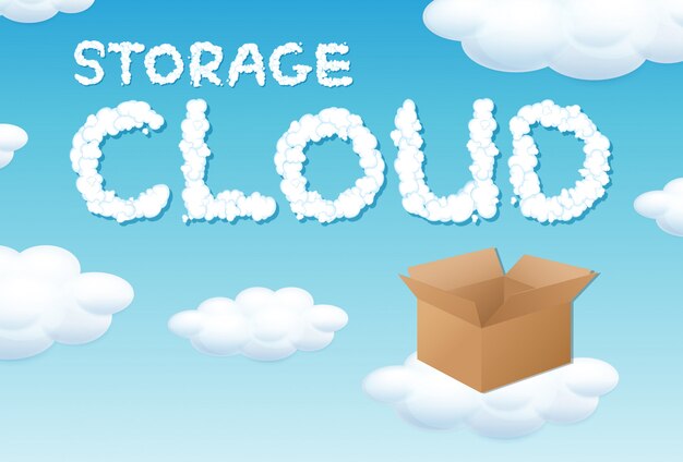 Free Vector storage cloud box concept