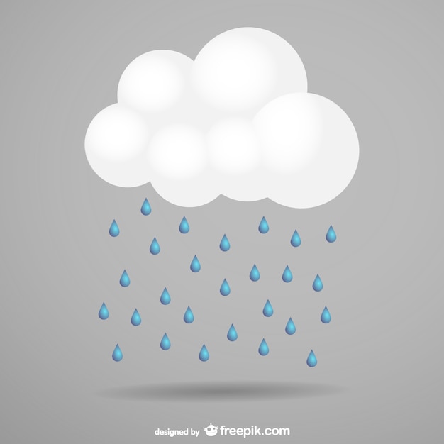 Free Vector storm cloud and rain