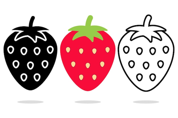 Free Vector strawberry fruit flat glyph outline