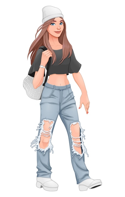 Free vector street fashion girl