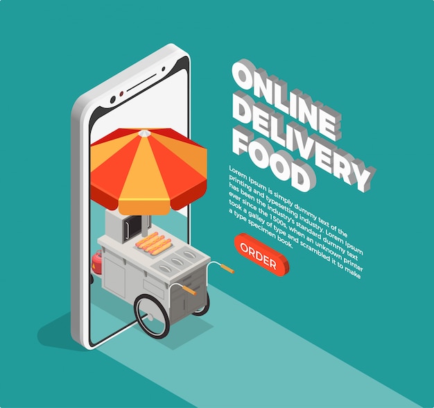 Free Vector street food delivery concept