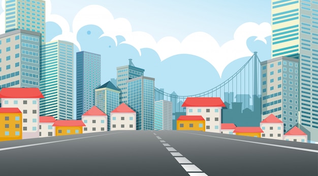 Free Vector street view city scene