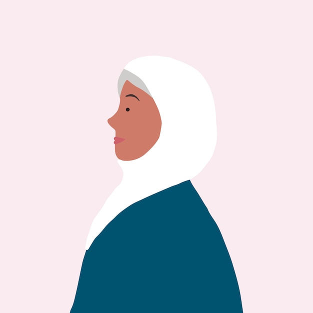 Free Vector strong muslim woman in profile vector