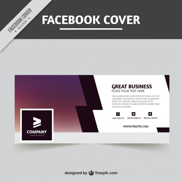 Free Vector stylish facebook cover with part in purple tones