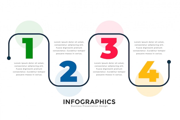 Stylish four steps modern line infographic template