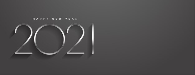 Stylish  happy new year minimal style banner