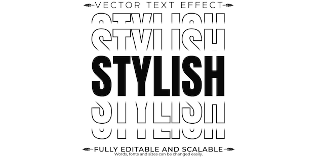 Free Vector stylish text effect editable modern and poster text style