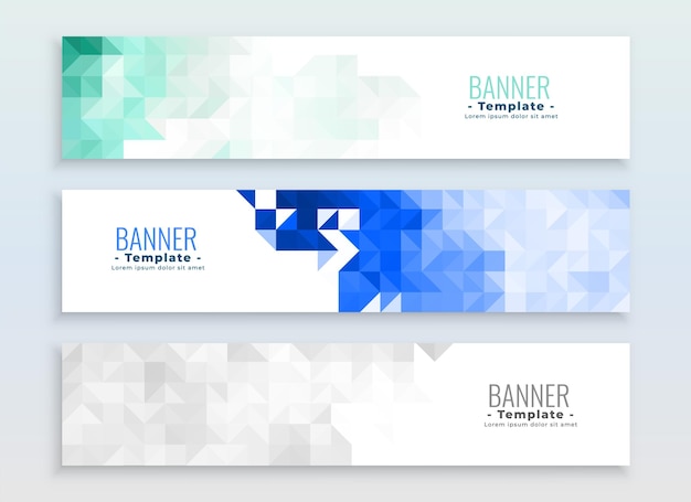 Free Vector stylish wide web header layout in set for corporate promotion