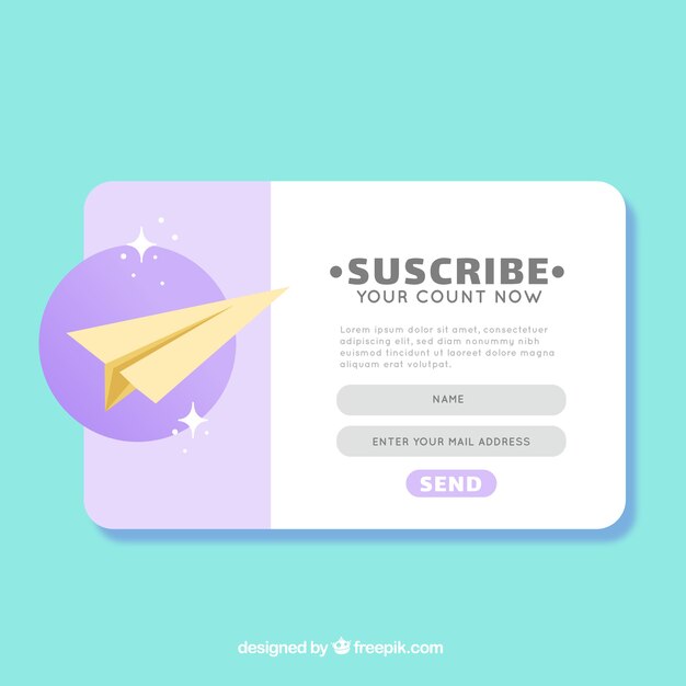 Subscription pop up with flat design