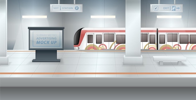 Free Vector subway advertising mockup