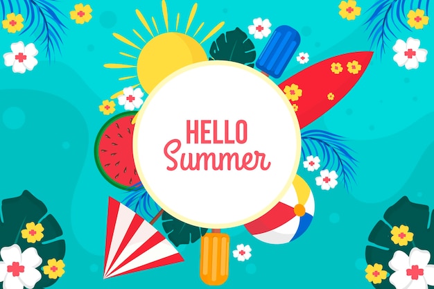 Free Vector summer background colorful style