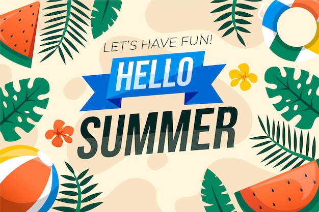 Free Vector summer background flat design