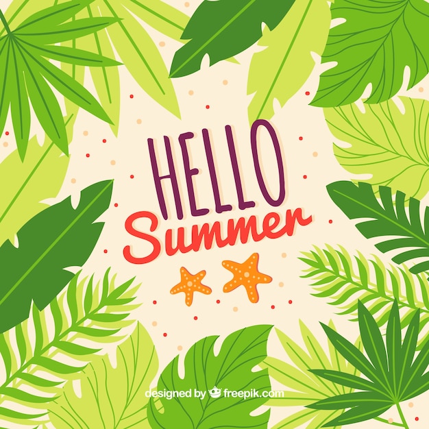 Free Vector summer background with palm leaves