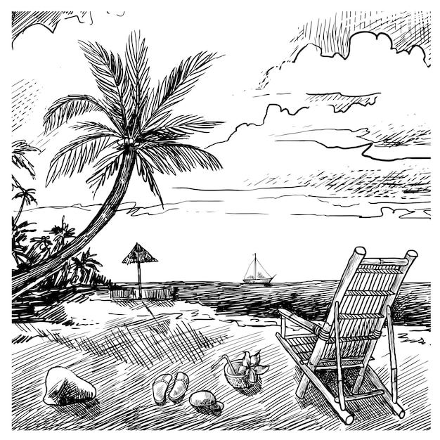 Summer Beach Sketch