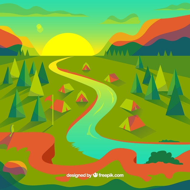 Free vector summer camp background