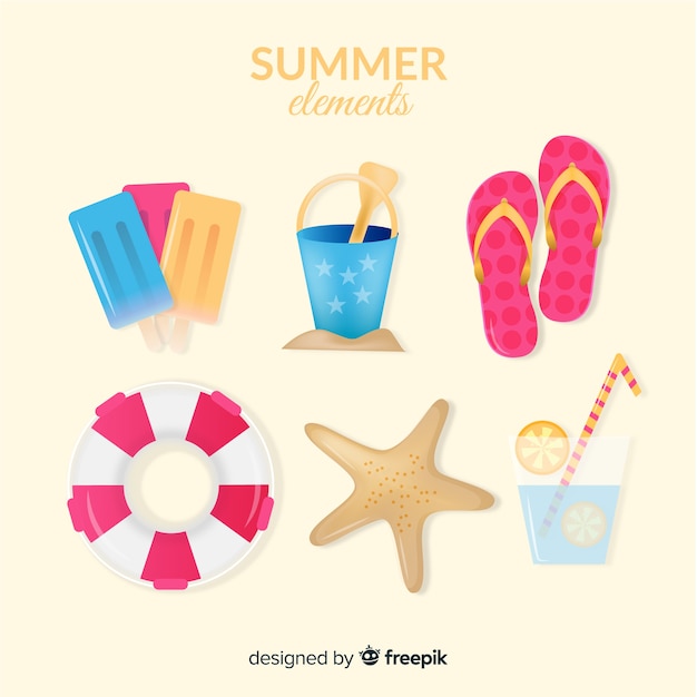 Free Vector summer element collection