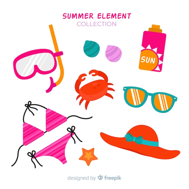 Free Vector summer element collection