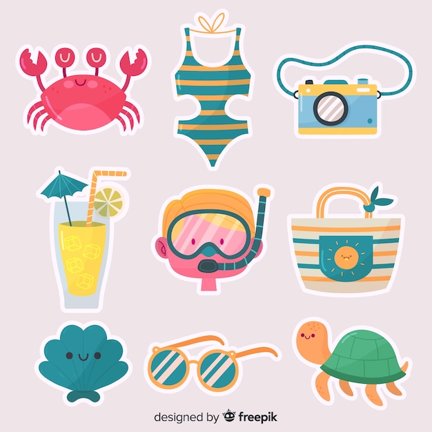 Free Vector summer element collection