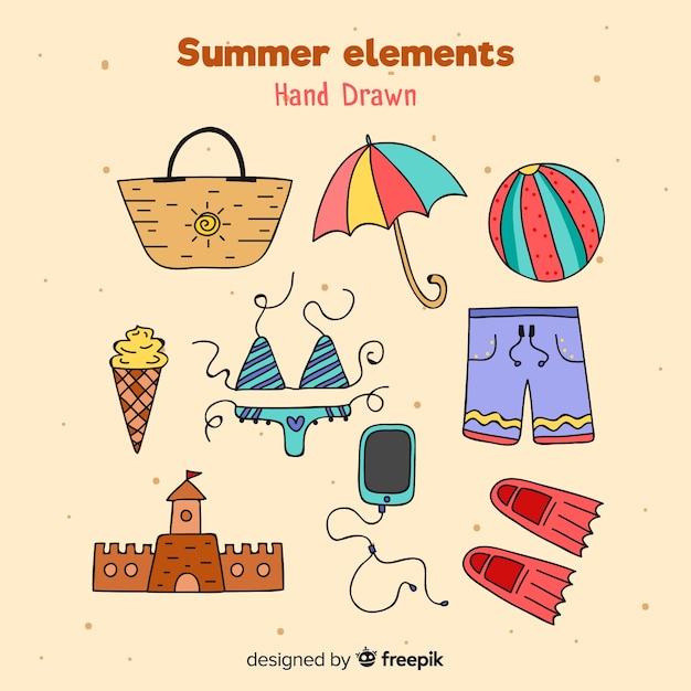 Free Vector summer element collection