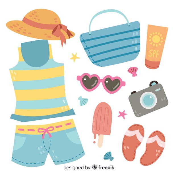 Free vector summer element collection