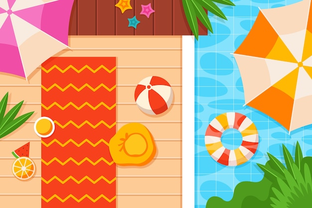 Free Vector summer flat tropical background