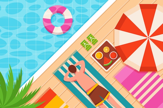 Free Vector summer flat tropical background