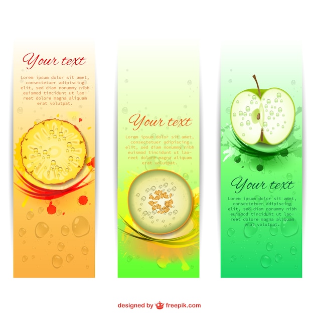 Free Vector summer fruity banners