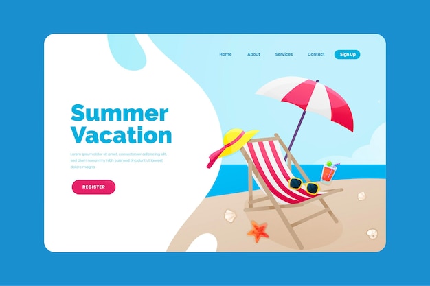 Free Vector summer home page template