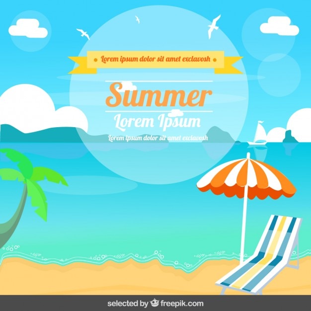 Free Vector summer illustration in flat design