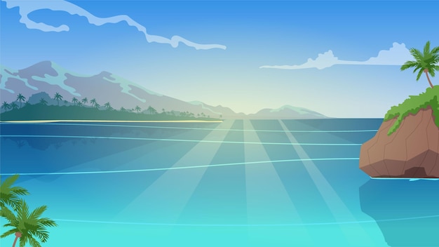 Free Vector summer landscape - background for zoom