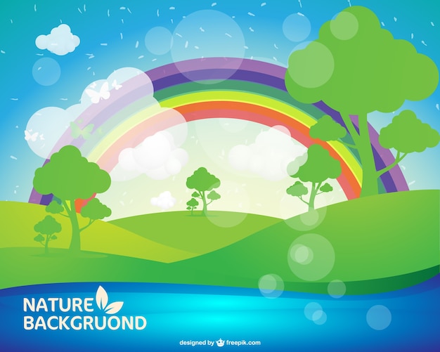 Free Vector summer landscape background