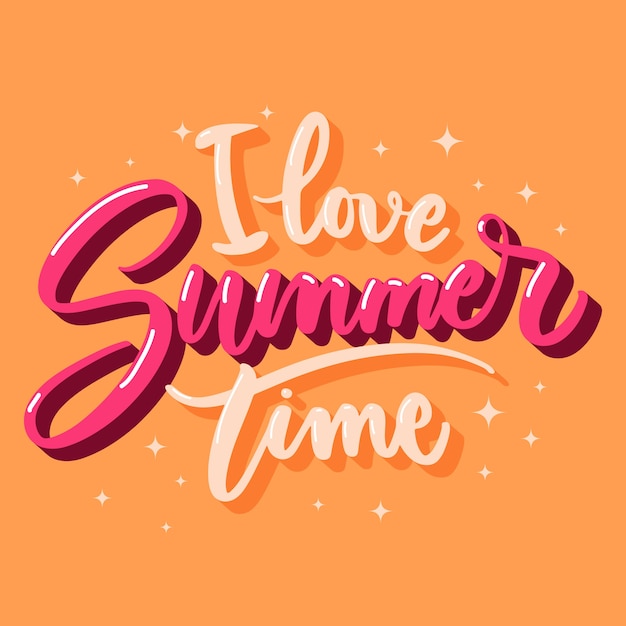 Free Vector summer lettering concept