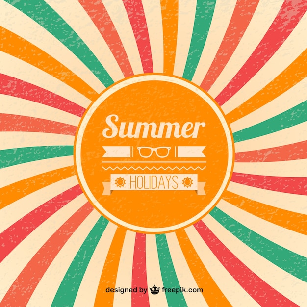 Free Vector summer retro sunburst background